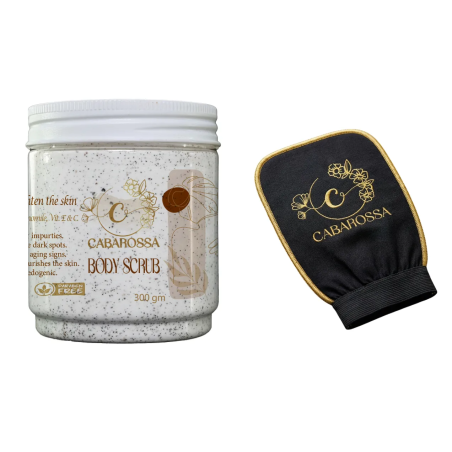 cabarossa body scrub 300gm+loofah
